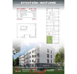 Byt 1+kk na prodej, Lipník nad Bečvou Na Výsluní, 44 m²